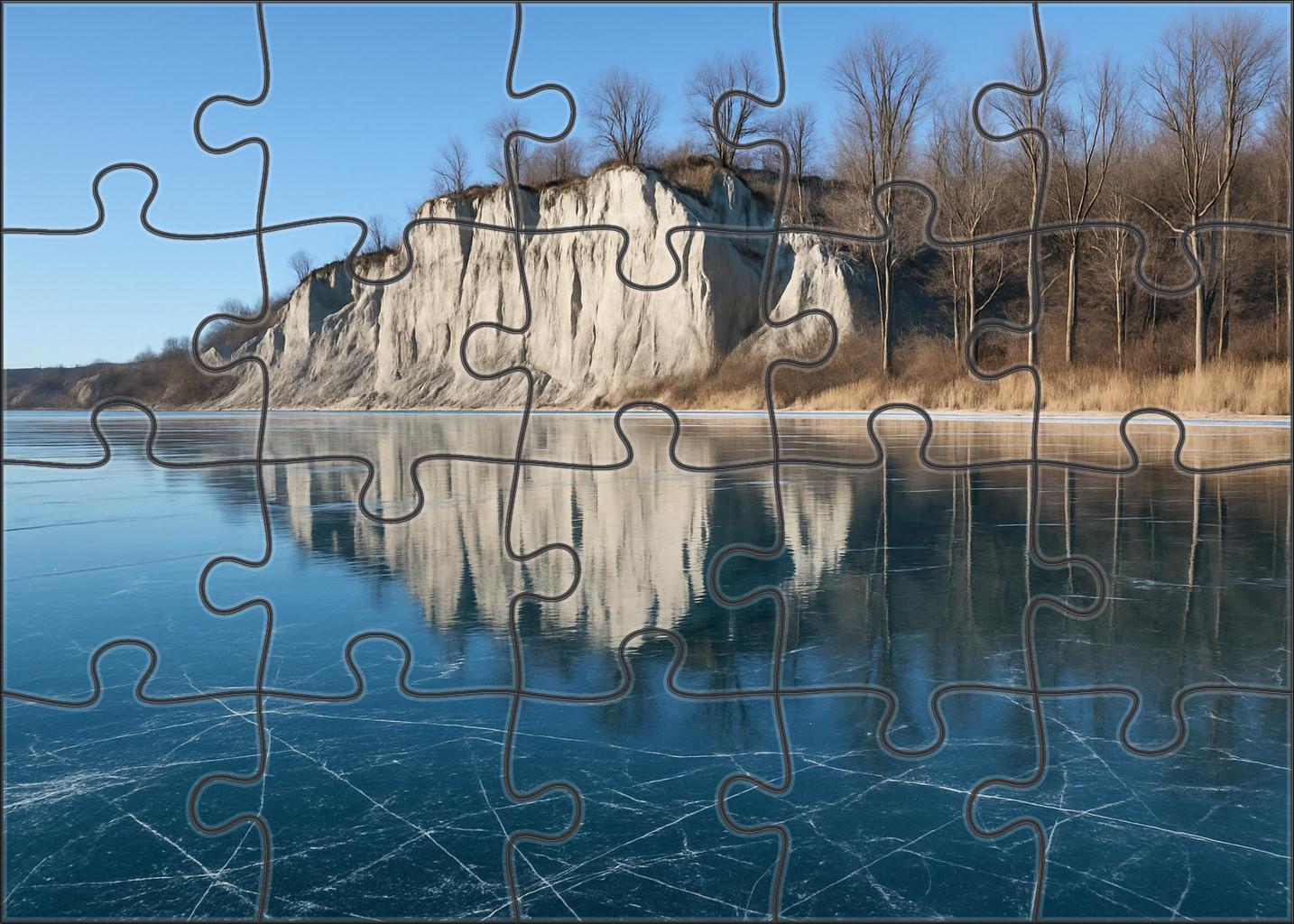 Frozen Lake Mirror 1000 Piece Puzzle