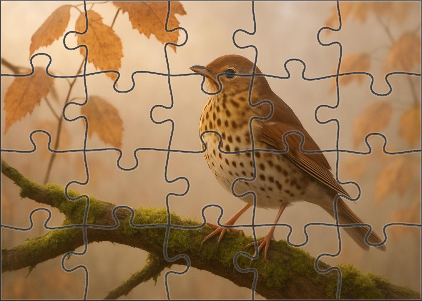 Dusky Thrush The Autumn Forest Songster Unique Puzzle Design