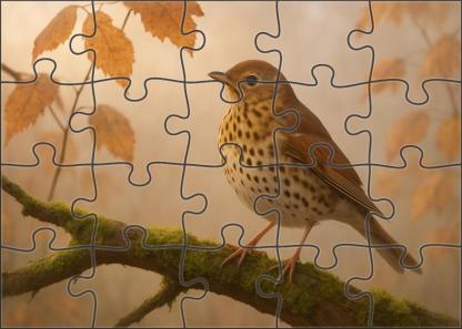 Dusky Thrush The Autumn Forest Songster Unique Puzzle Design