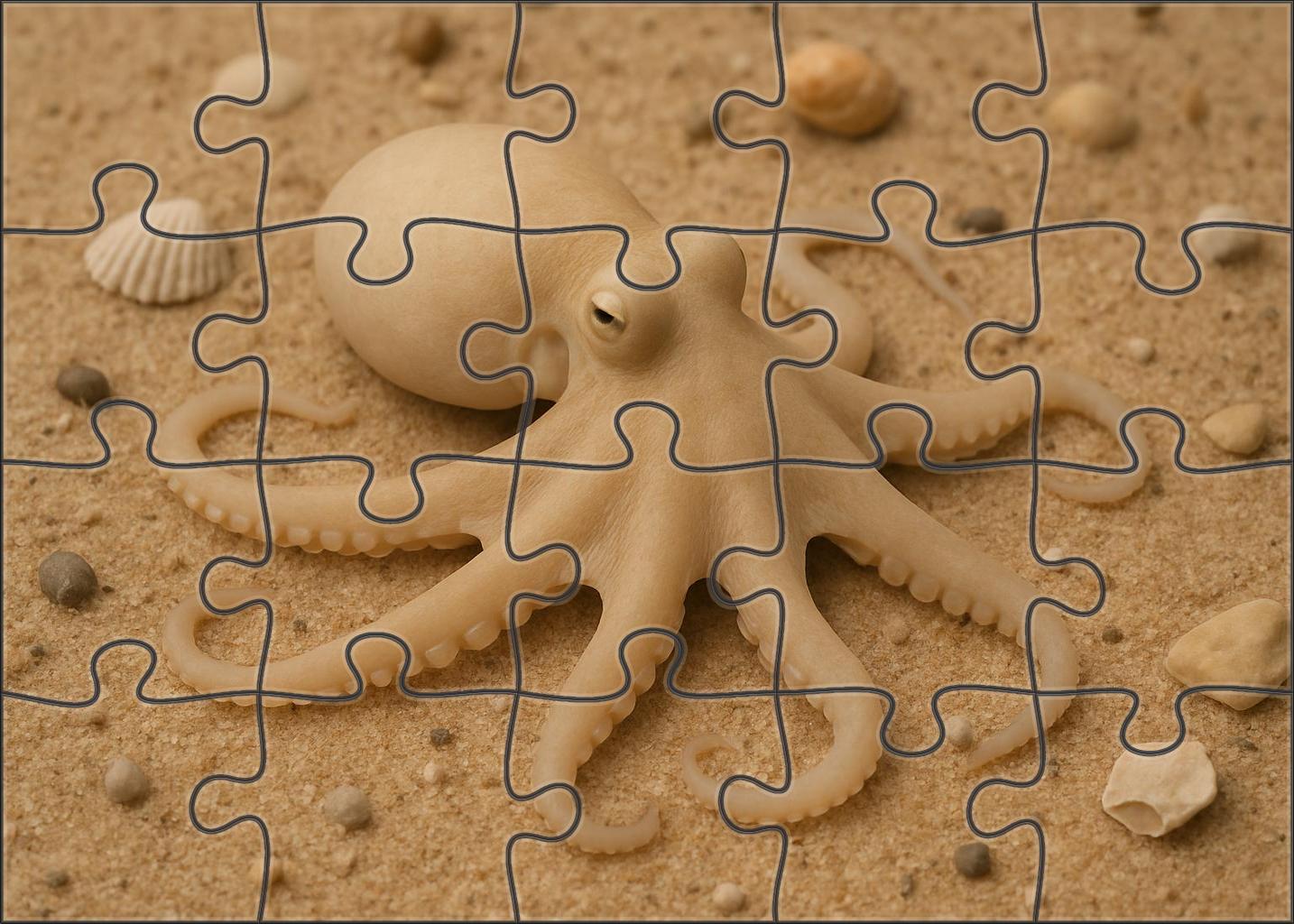 Pale Whisper Octopus Camouflage Expert With Soft Silky Skin Mini Puzzle