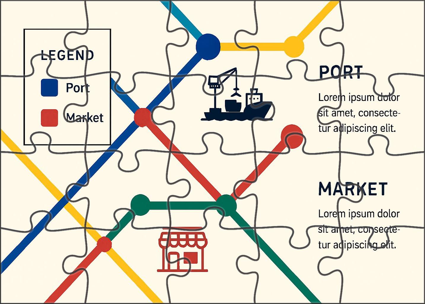 Historical Trade Route Diagrammatic Map Puzzle For Kids
