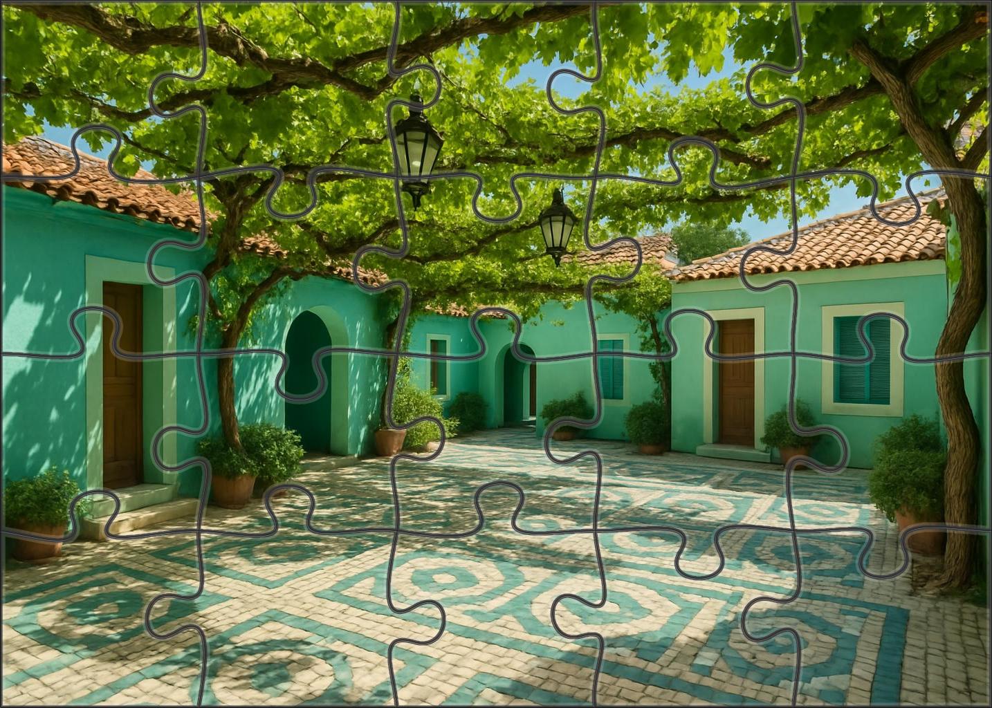 Turquoise Courtyard 300 Piece Puzzle