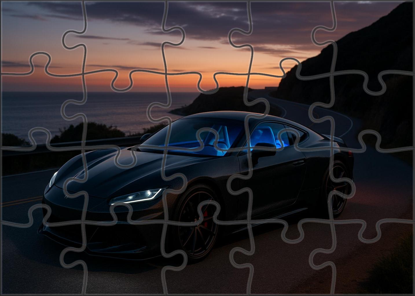 Falcon V12 Phantom Elegant Midnight Racer With Carbon-weave Chassis 300 Piece Puzzle