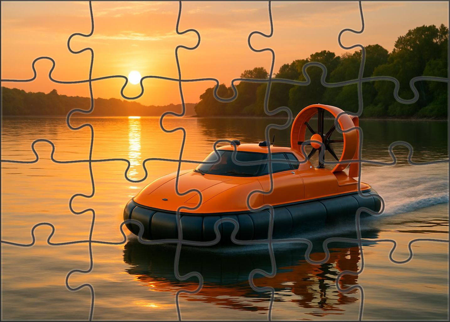 Electric Hovercraft Versatile Craft Gliding Over Land And Water Puzzle For Kids