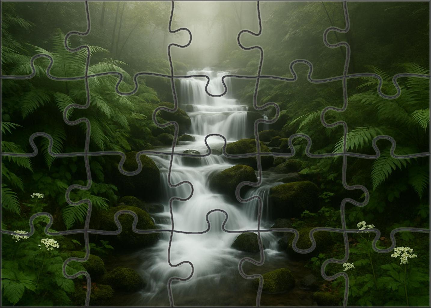 Cascade Of The Misty Glade 200 Piece Puzzle