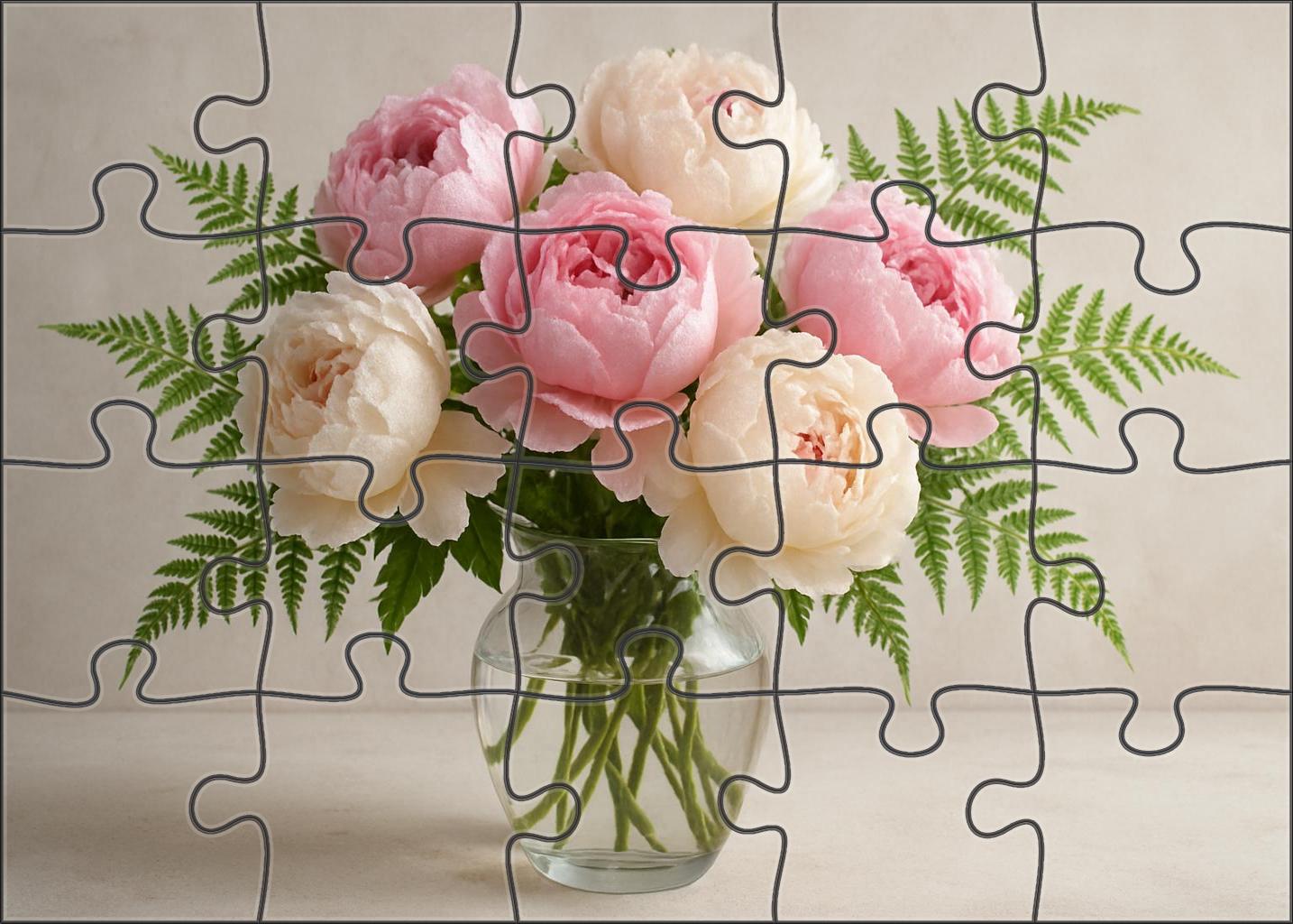 Peony And Fern Elegance Puzzle Collection