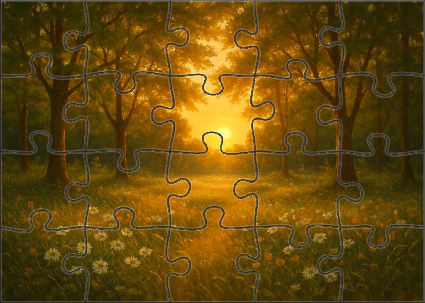 Golden Twilight Glade Large Format Puzzle