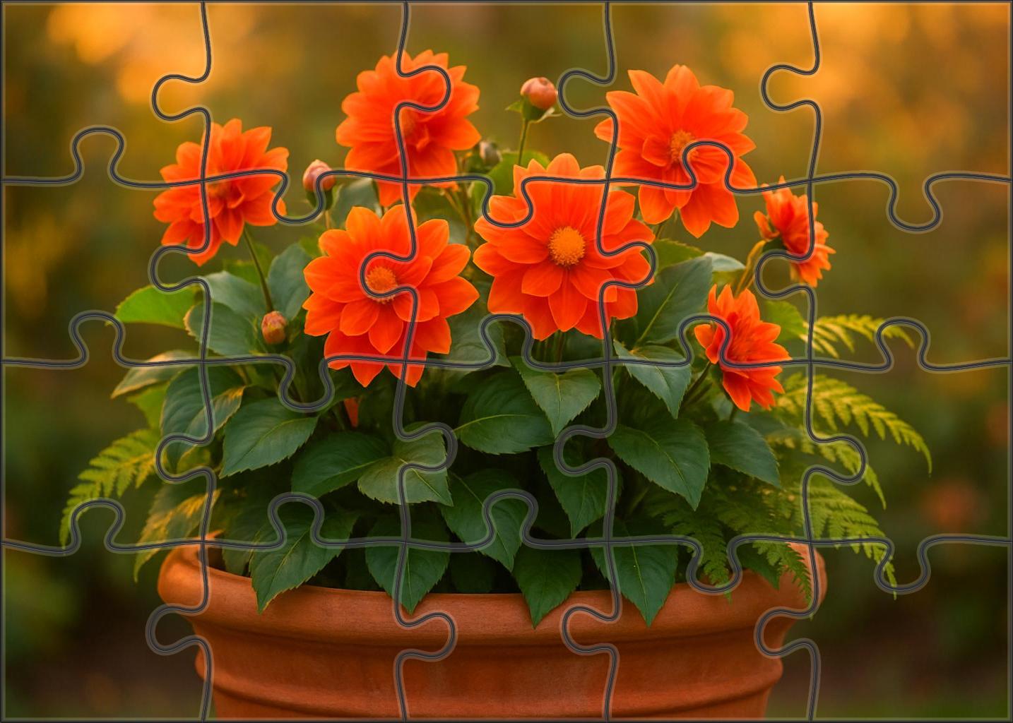 Tropical Sunset Planter Bold Colors With Lush Greenery Family Puzzles