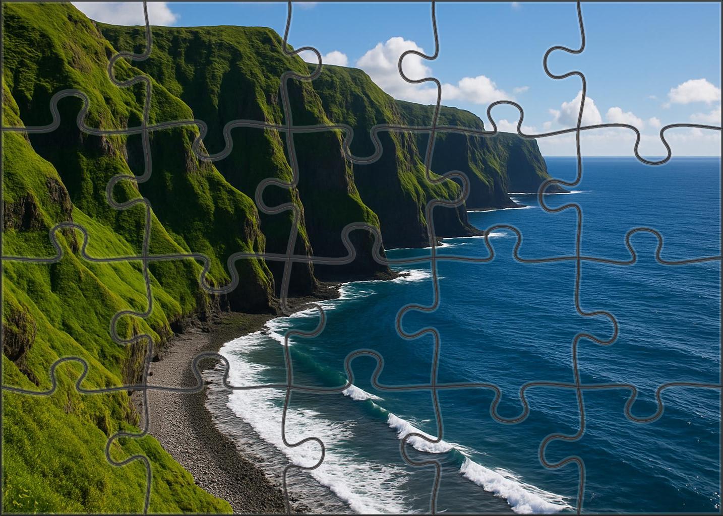 Verdant Cliff Shore Puzzle Challenge