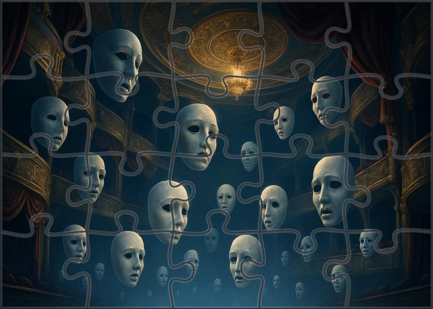 The Upside-down Theater Of Floating Masks 300 Piece Puzzle