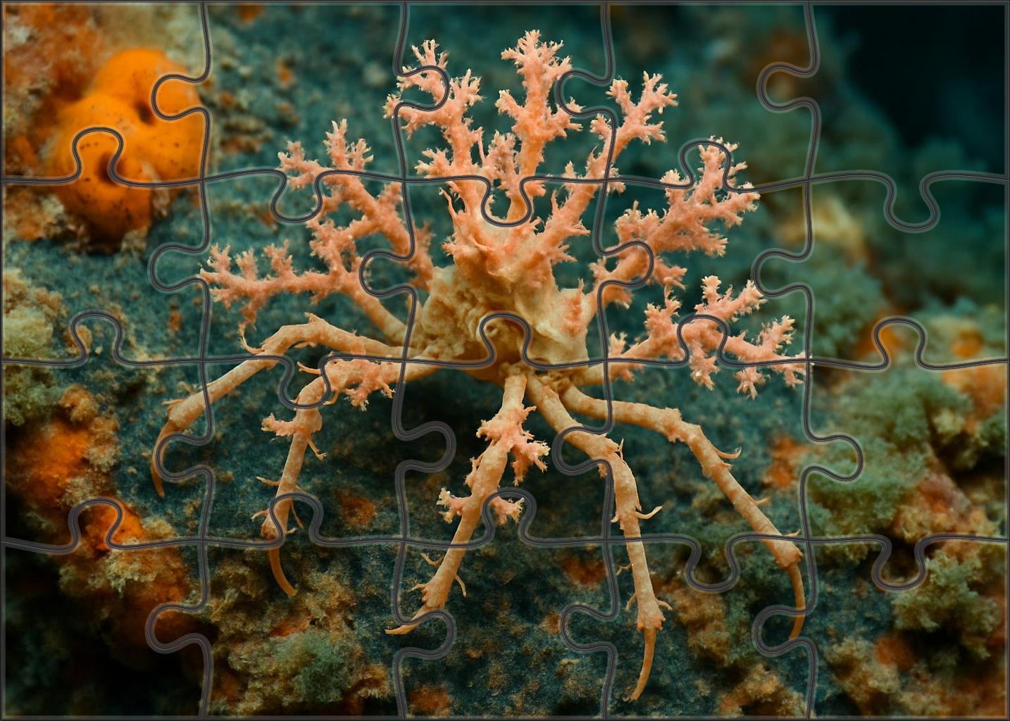 Coral-tipped Spider Crab Camouflaged Reef Scavenger Easy Puzzles