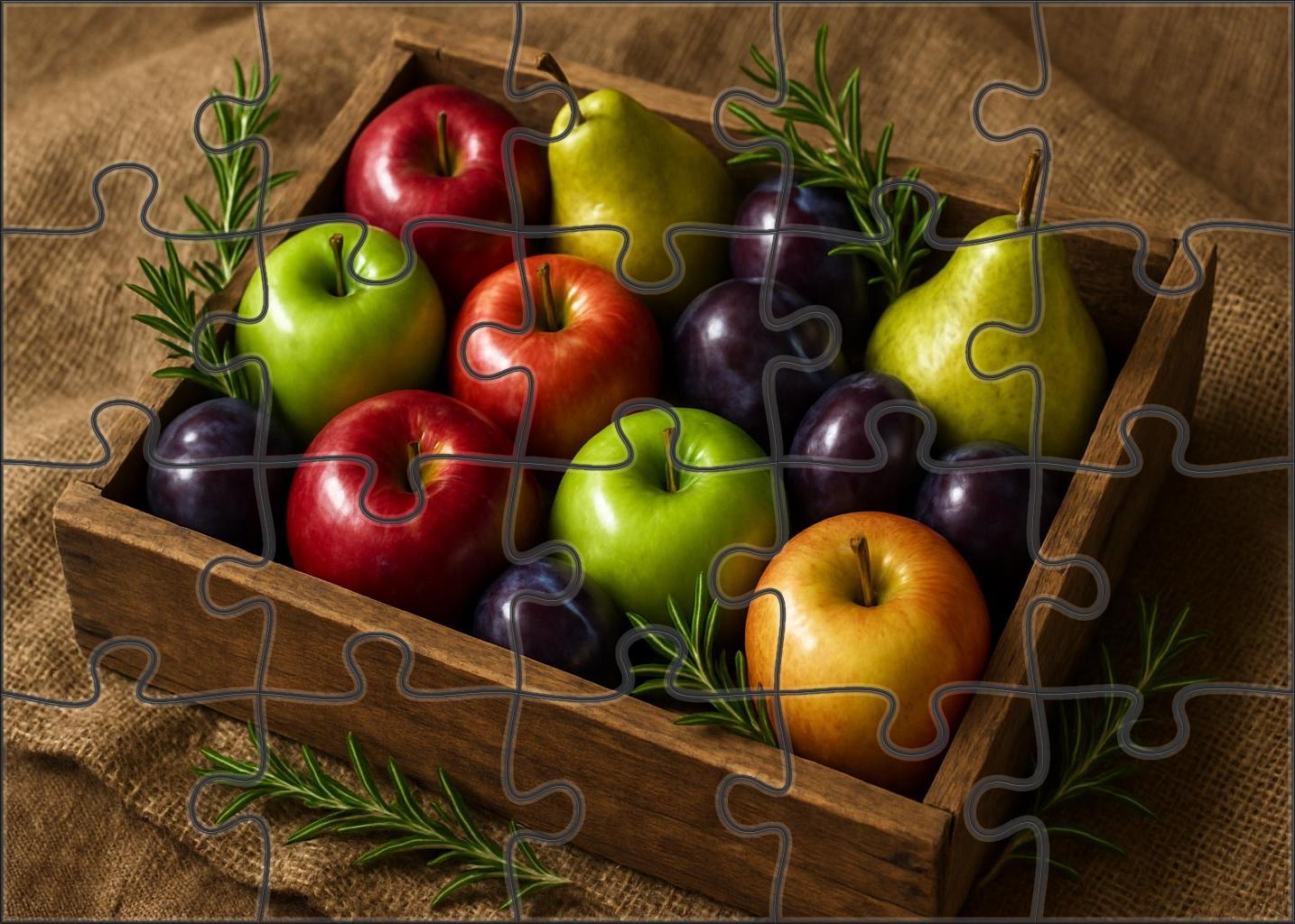 Autumn Orchard Crate Crisp Apples Pears And Plums In A Rustic Wooden Box 1000 Piece Puzzle