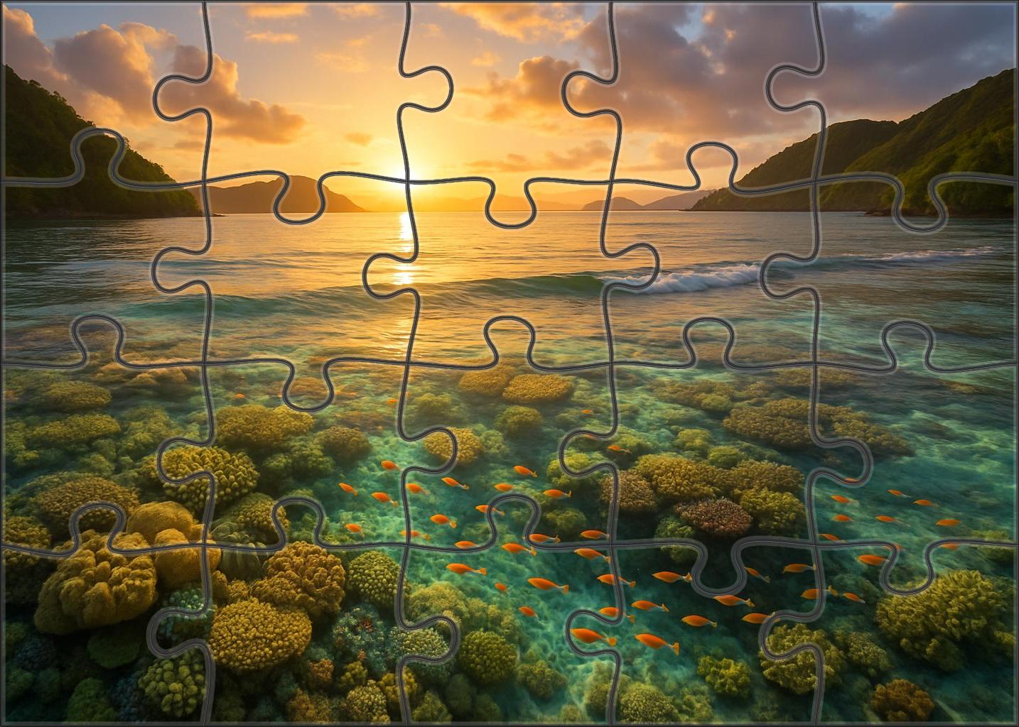 Golden Sunrise Bay Radiant Shallows Brimming With Life 1000 Piece Puzzle