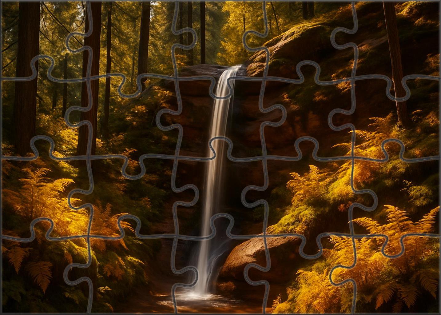 Golden Fern Drift Premium Puzzle Pieces