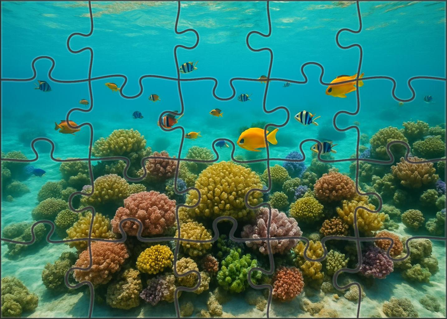 Golden Sunlit Lagoon Shallow Waters Brimming With Coral Life Premium Puzzle Pieces