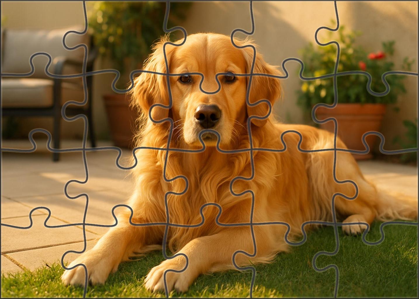 Honeywave Long Wavy Gold-coated Companion With Gentle Heart Puzzle Collection