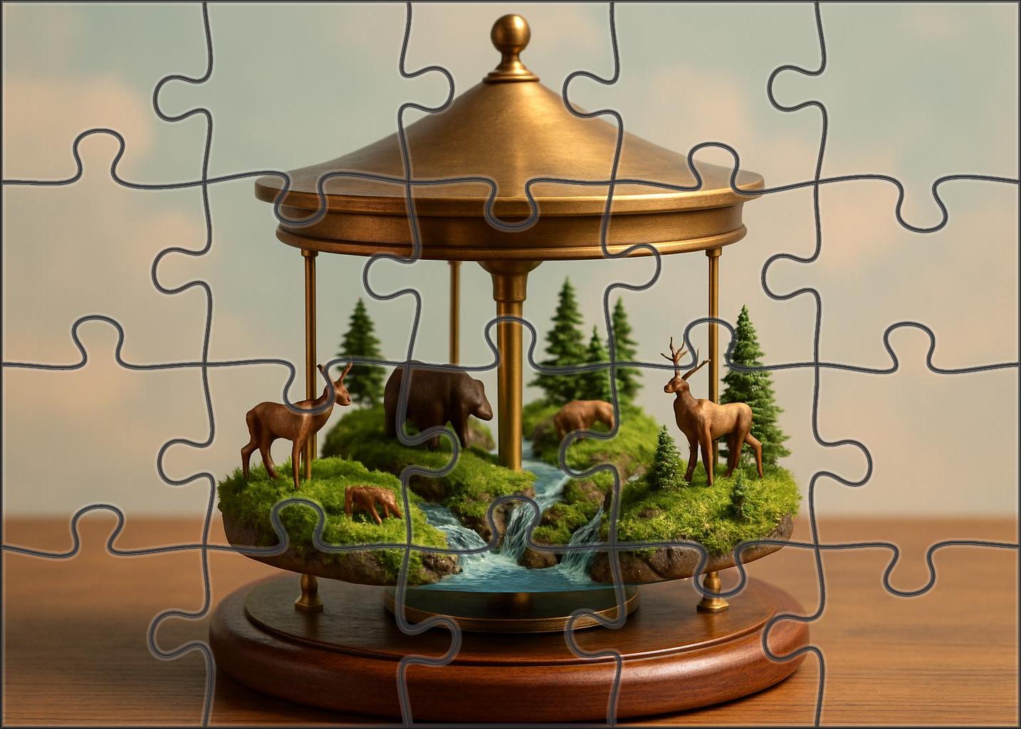 Clockwork Carousel Of Floating Forests 50 Piece Puzzle