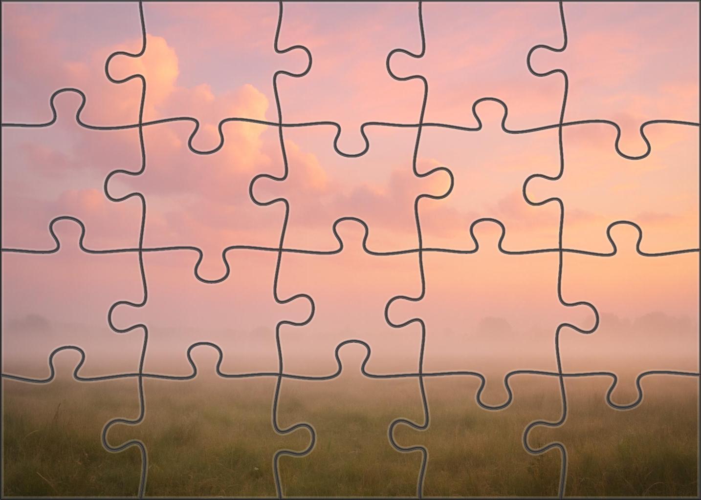 Blush Pink Evening Mist Premium Puzzle Pieces