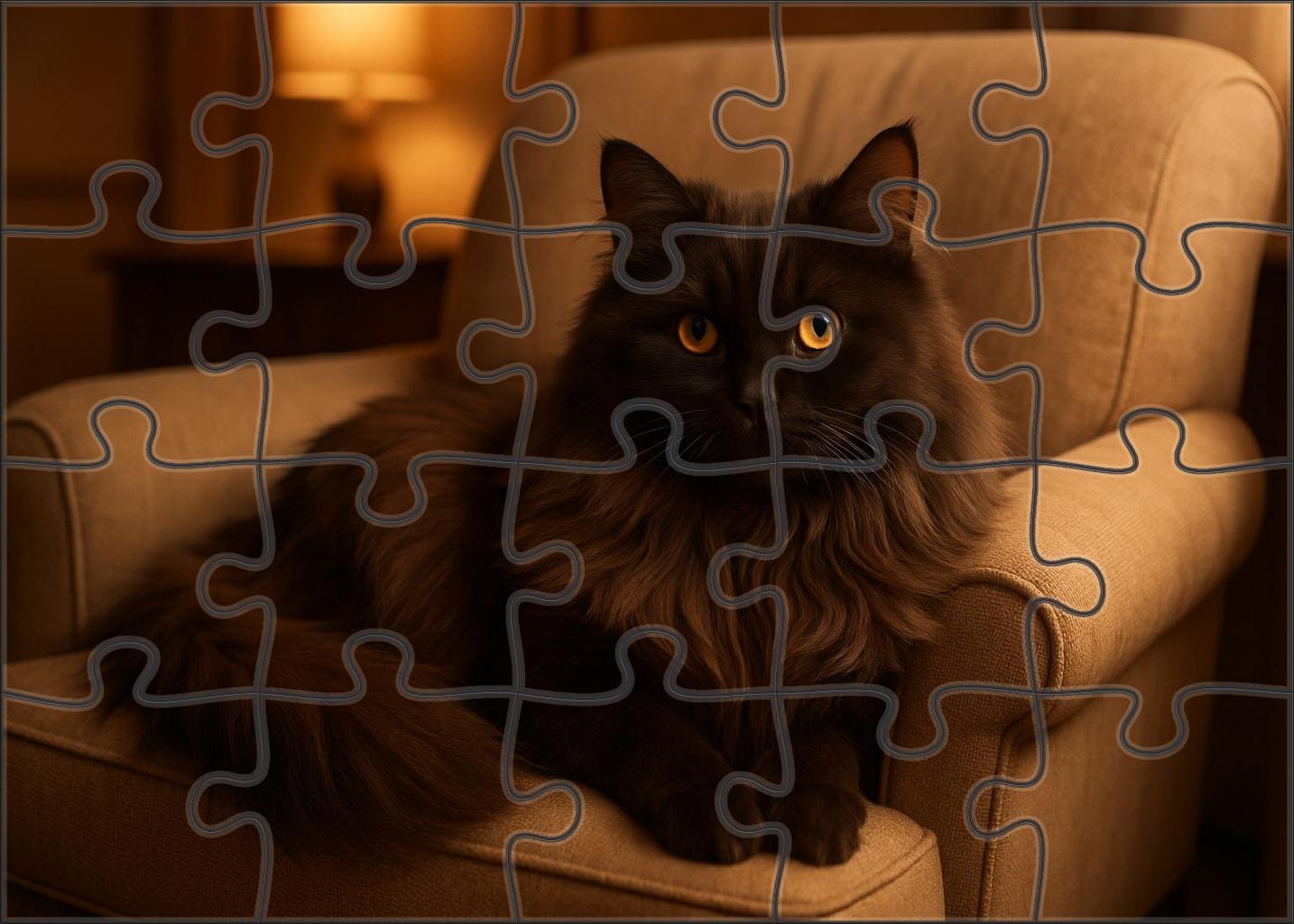 Amber Sable Long-haired Feline With Warm Temperament Puzzle Fun
