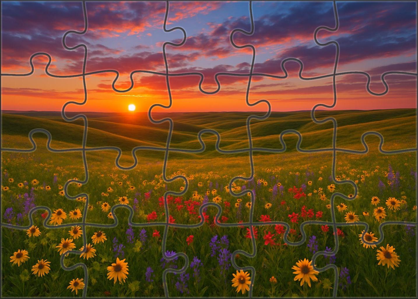 Golden Prairie Dusk Easy Puzzles