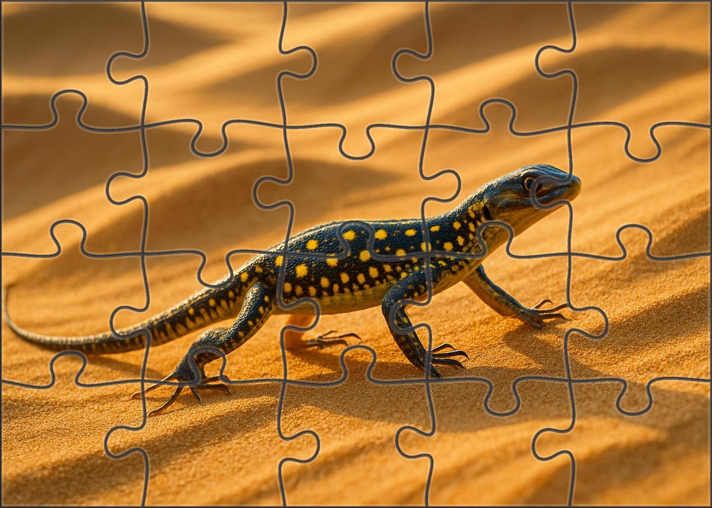 Topaz-spotted Sandrunner Desert Reptile With Swift Reflexes Puzzle Fun