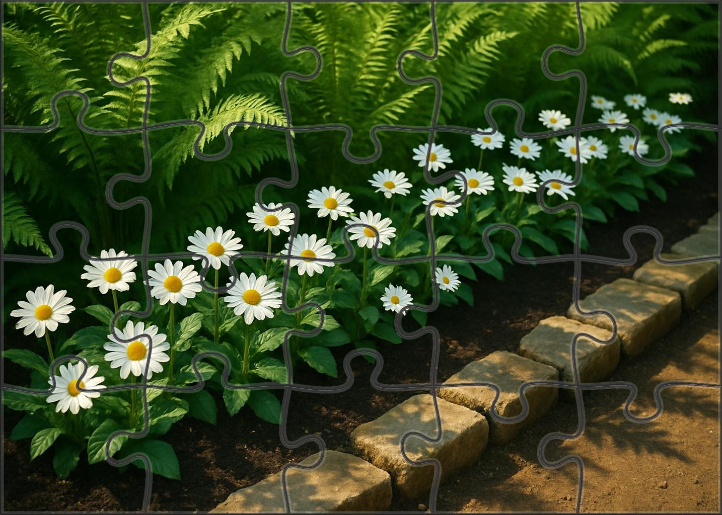Whispering Fern And Daisy Border 200 Piece Puzzle