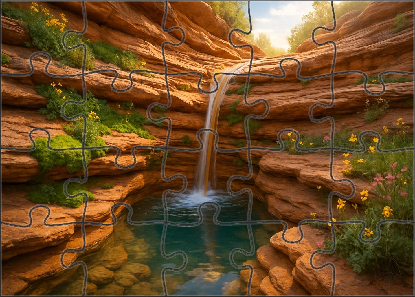 Luminous Amber Fall Large Format Puzzle