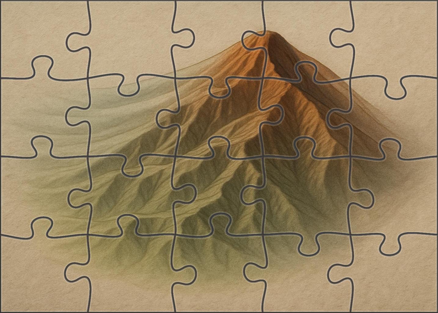 Topographic Shadow Relief With Color Wash Puzzle Collection