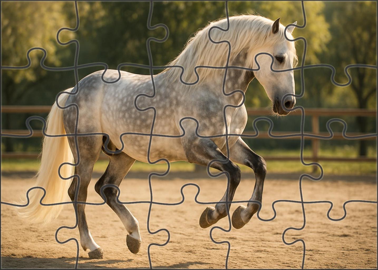 Ivory Cascade Andalusian Gelding Challenging Puzzles