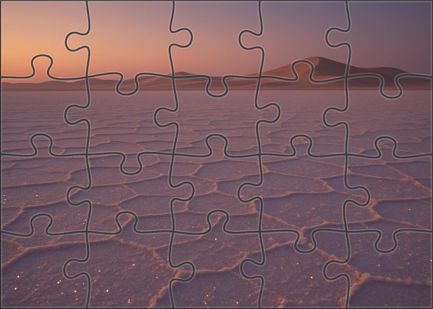 Salt Veil Basin Crystalline Desert Floor At Dusk Puzzle For Adults