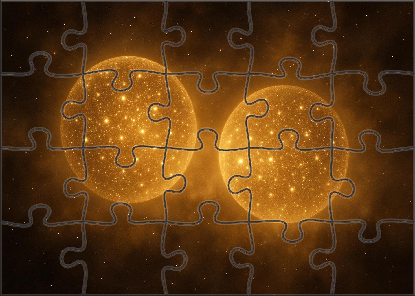 Golden Dawn Of A Binary Star Cluster Unique Puzzle Design