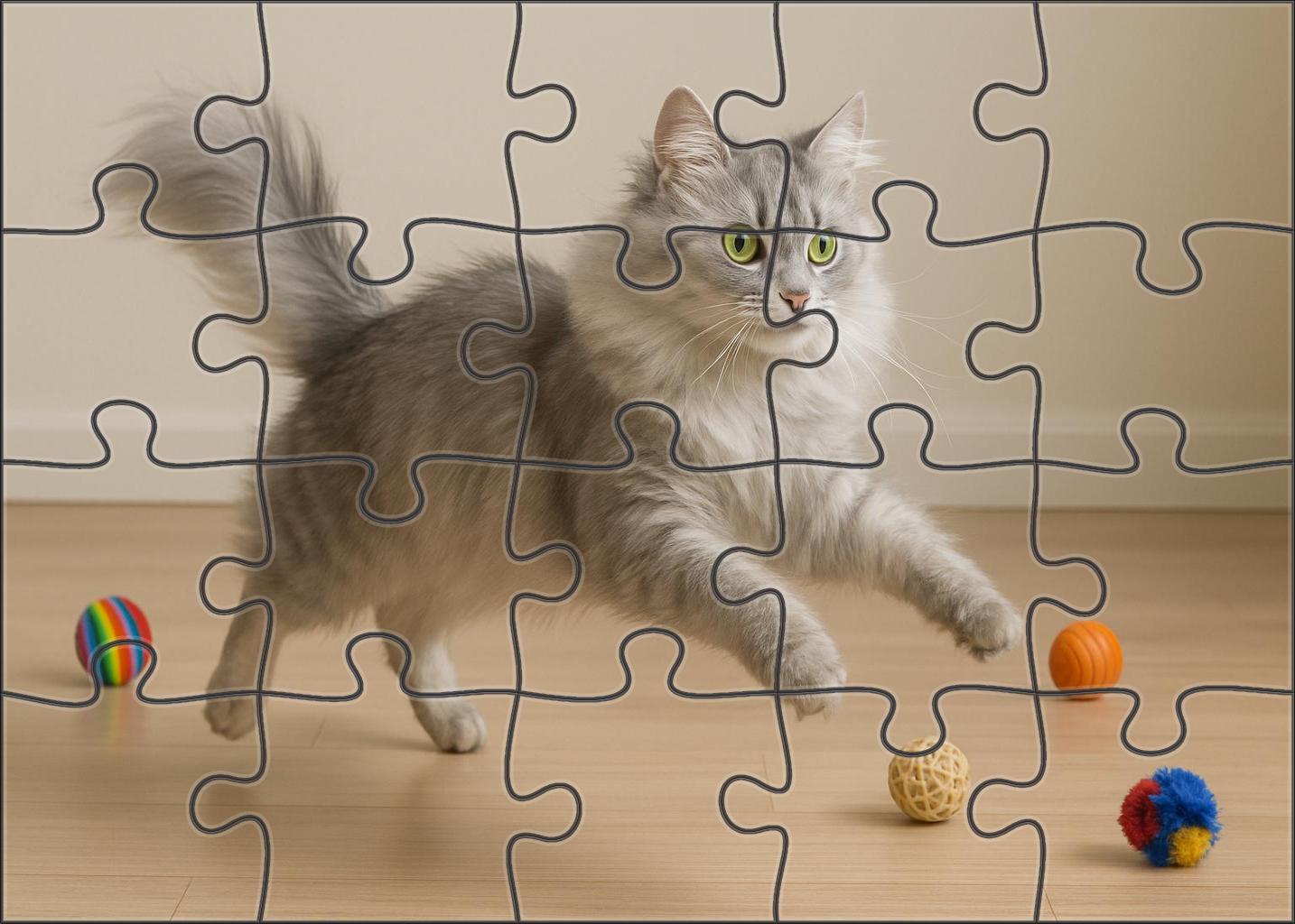 Silver Frost Silvery Longhair With Playful Spirit Unique Puzzle Design