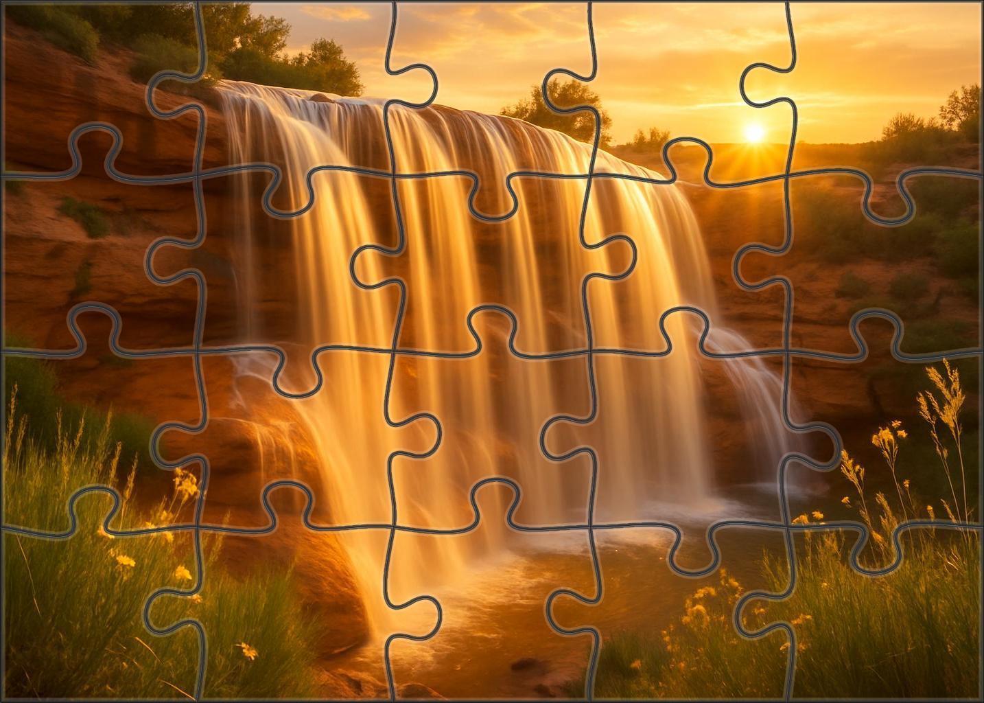 Golden Fan Cascade Custom Jigsaw Puzzle