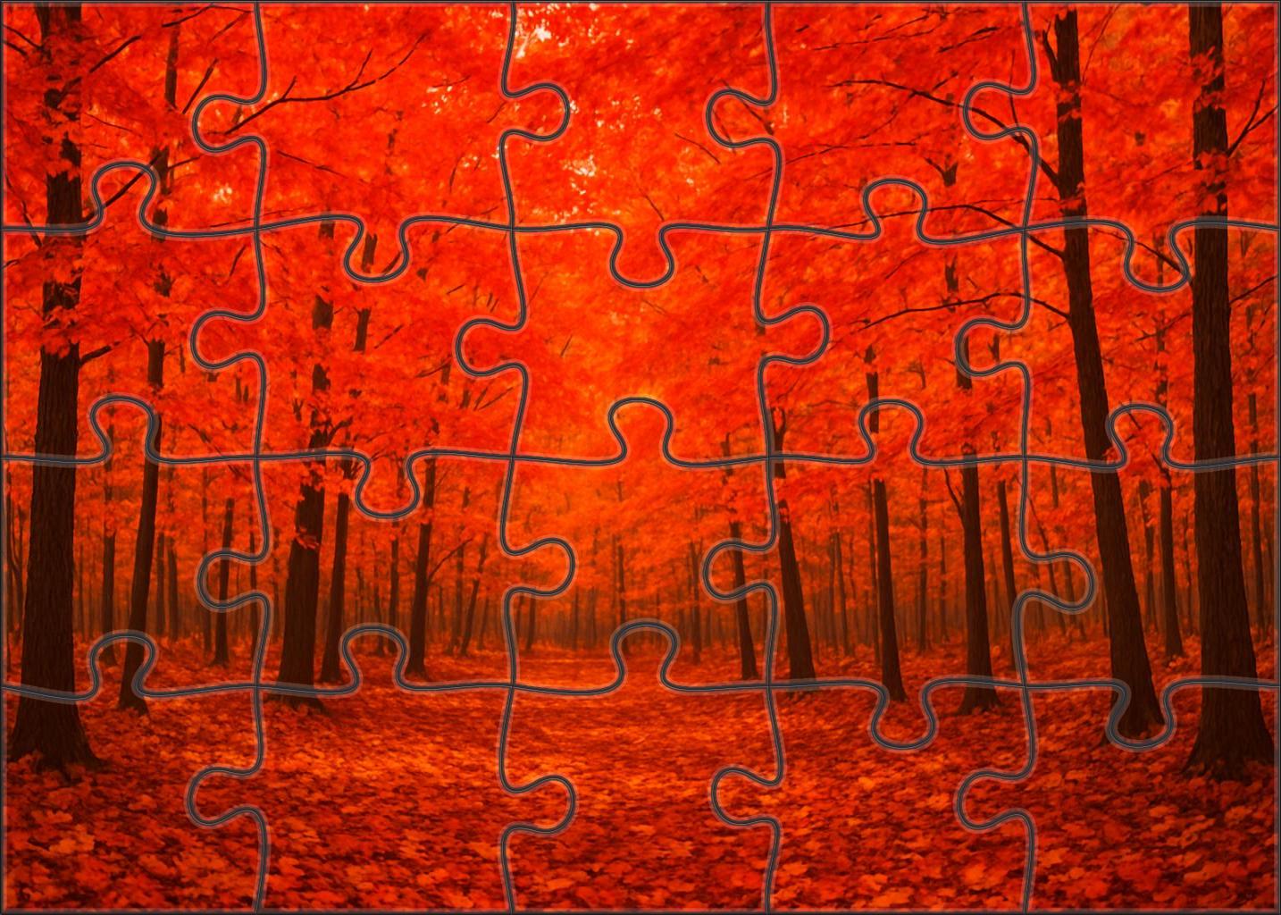 Crimson Autumn Reach Large Format Puzzle