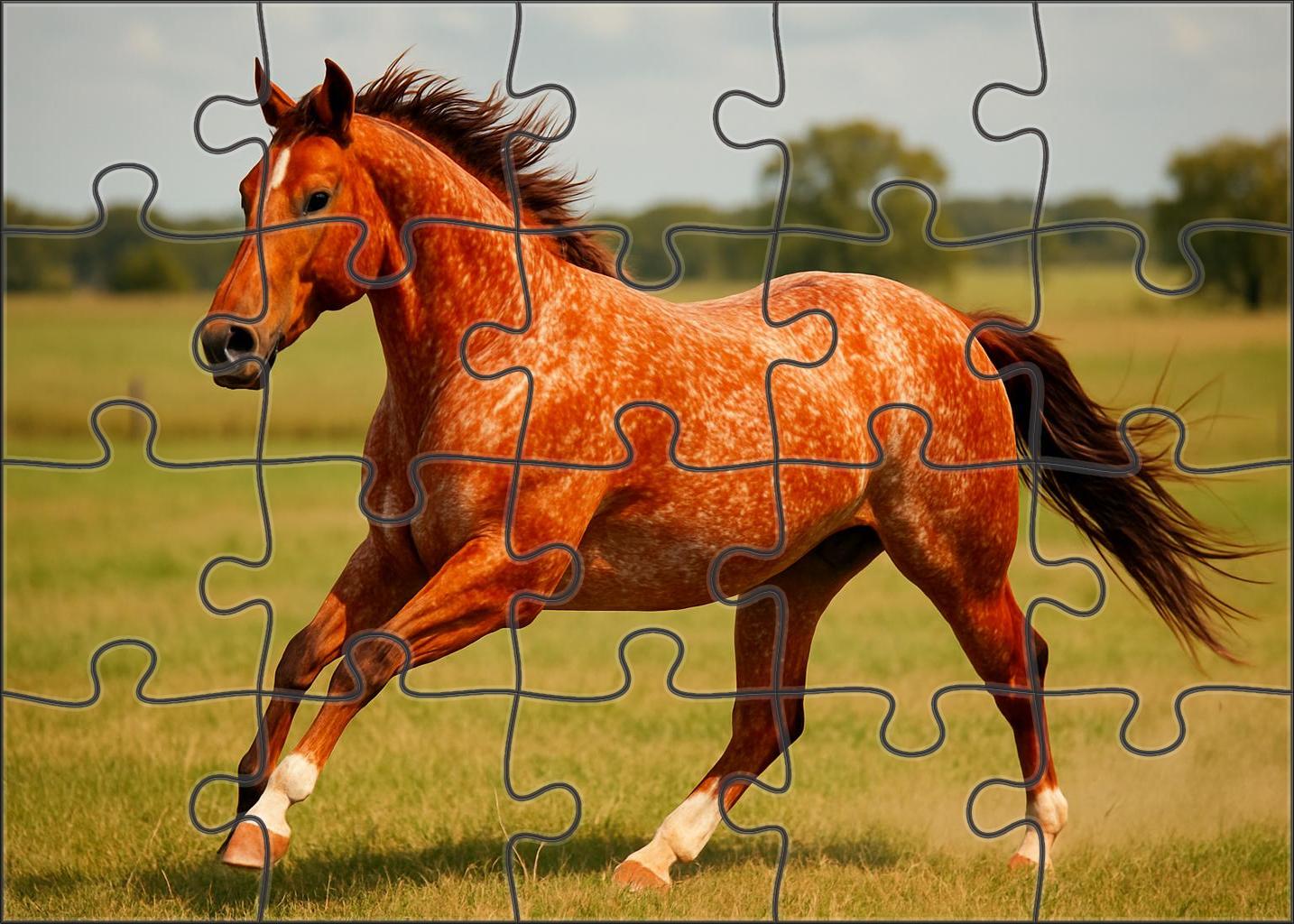 Copper Ember Quarter Horse Athletic Red Roan Gelding With Ground Covering Stride Custom Jigsaw Puzzle