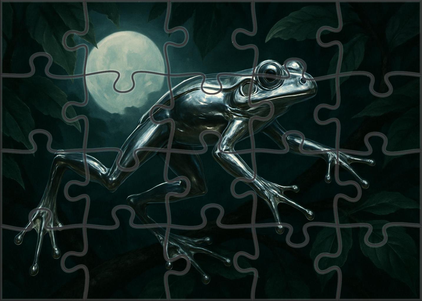 Silverleaf Hopper Arboreal Amphibian With Metallic Skin And Long Legs Mini Puzzle