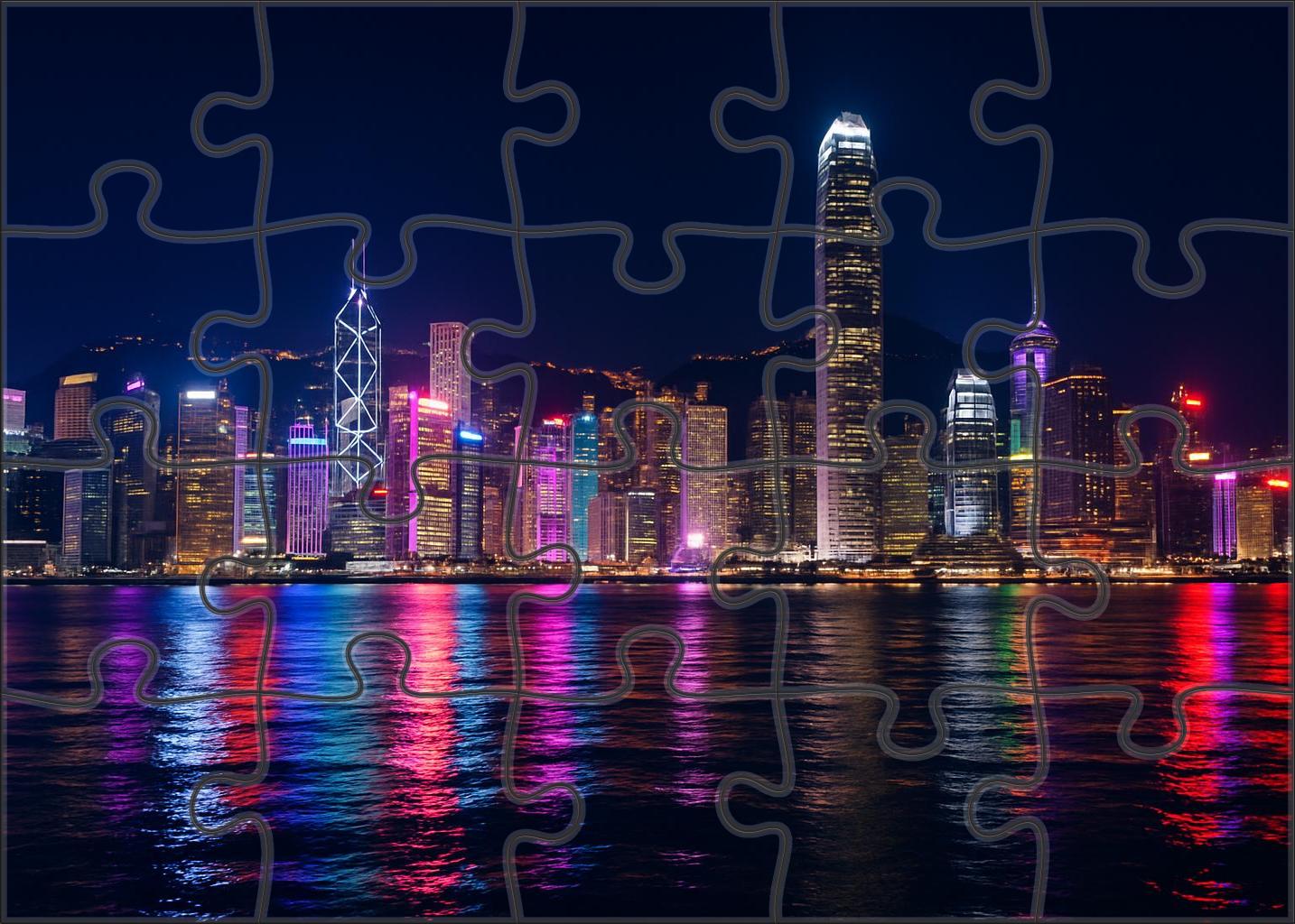 Hong Kong Victoria Harbour Skyline Renowned Globally As The 7th Most Iconic Featuring A Dazzling Vertical Forest Of Towers Puzzle For Kids