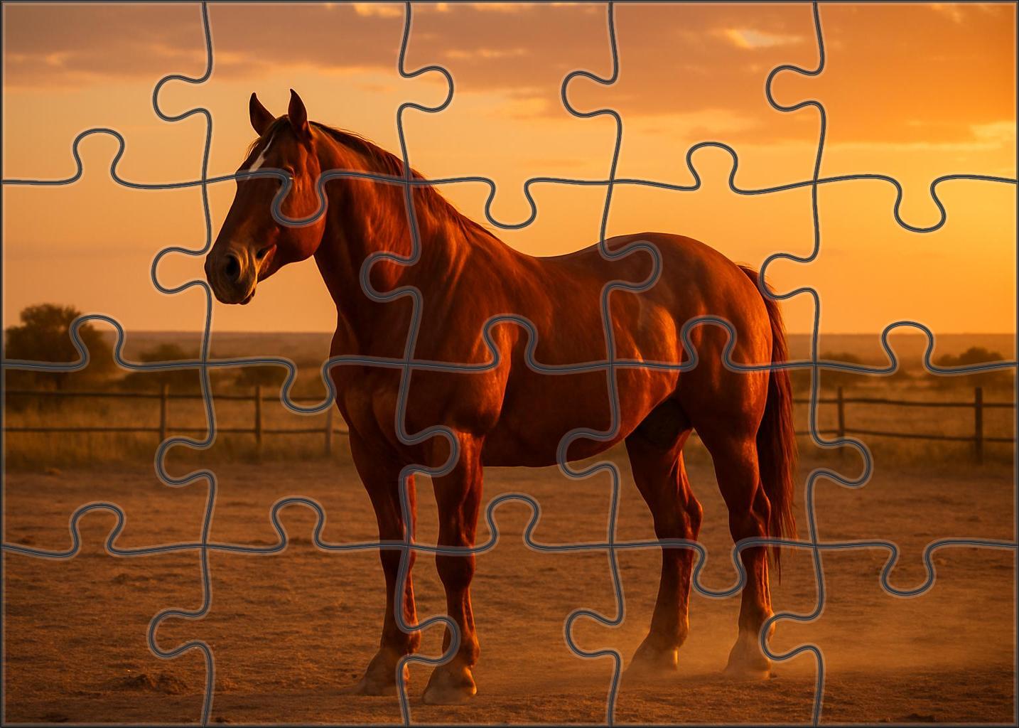 Rustic Copper Charger Sturdy Sorrel Gelding For Ranch Work Custom Jigsaw Puzzle
