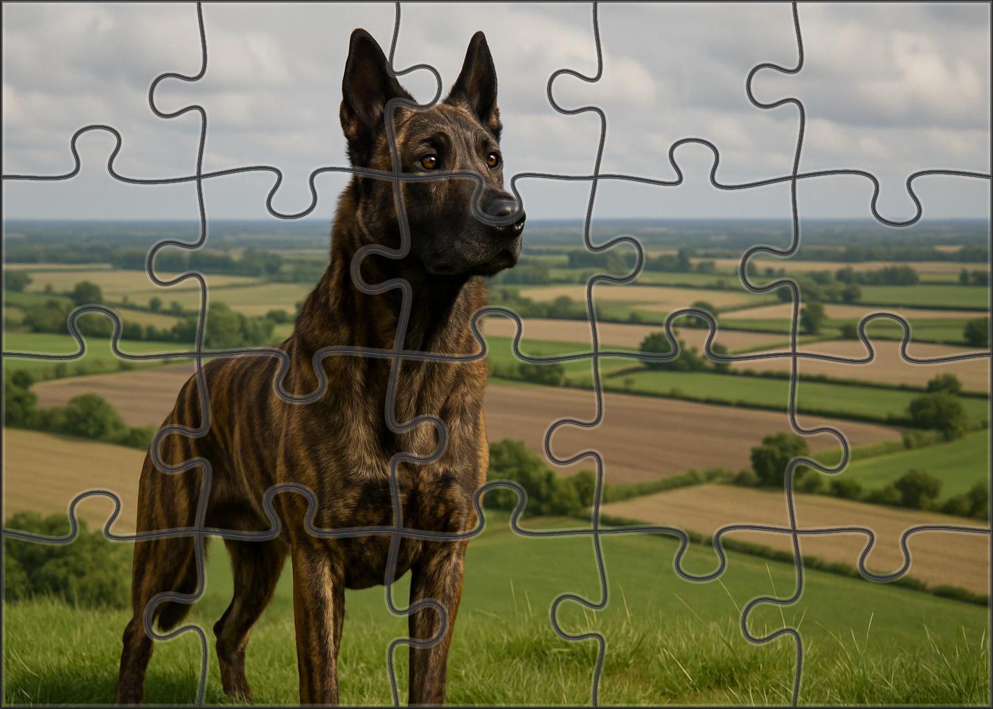 Brindle Muse Striped Working Dog With Alert Expression 200 Piece Puzzle