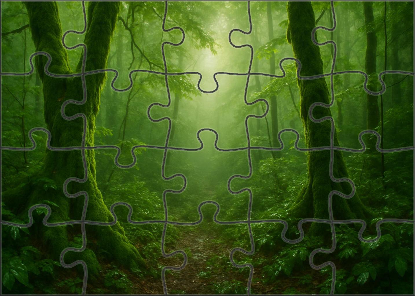 Emerald Rainforest Hollow Custom Jigsaw Puzzle