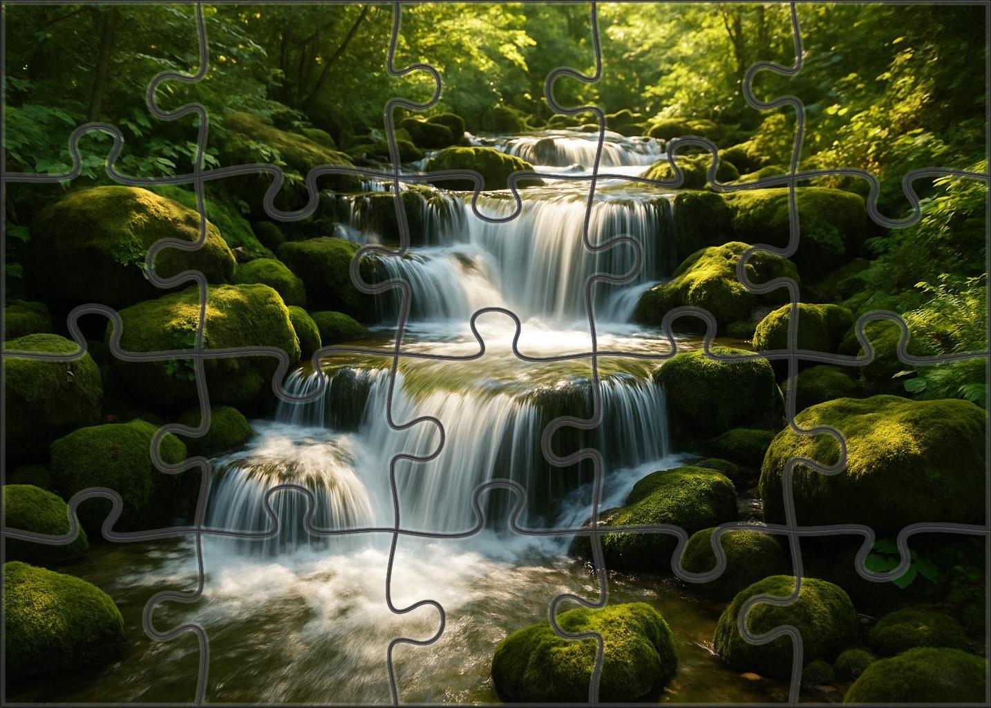 Verdant Whisper Falls Puzzle For Kids