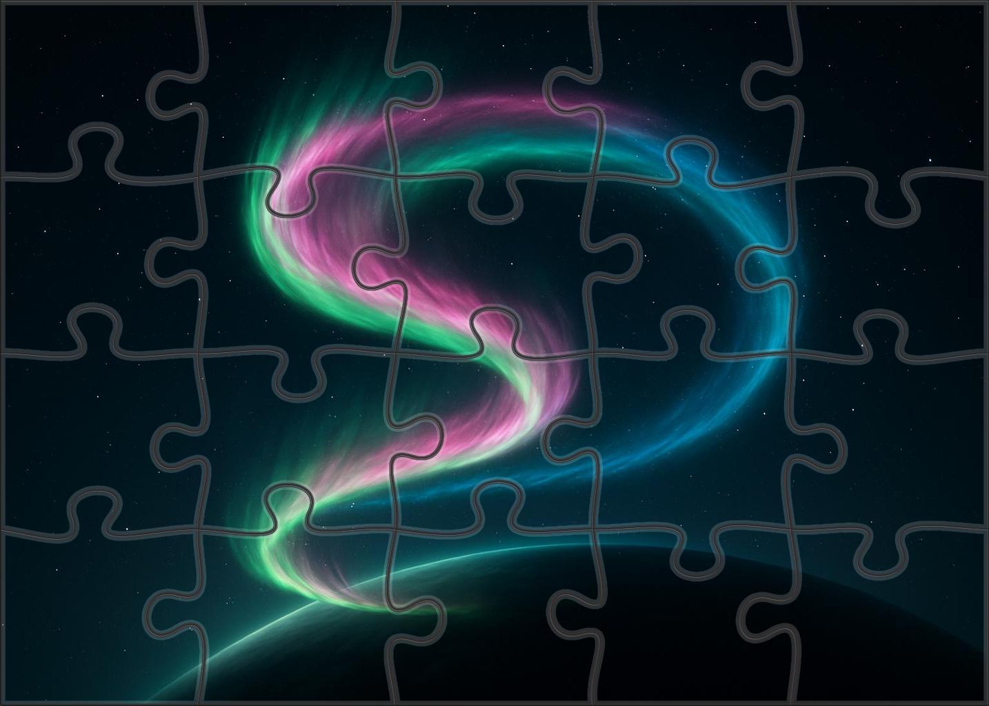 Iridescent Aurora Spiral 20 Piece Puzzle