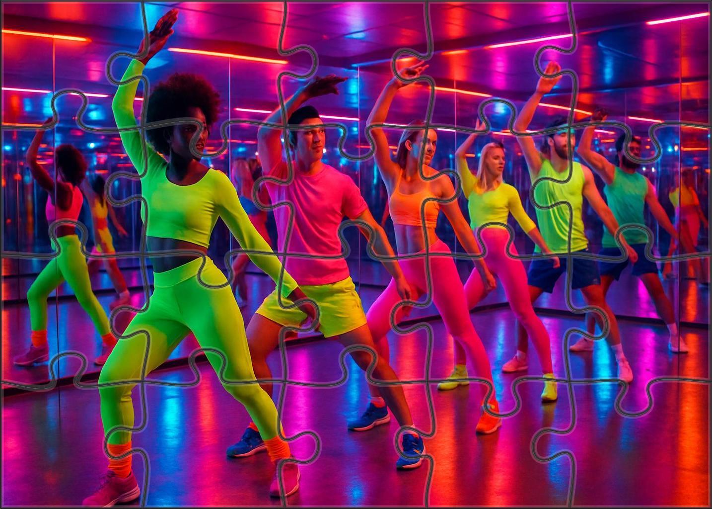 Retro Dance Craze Energetic Choreography Set To Synth-heavy Upbeat Anthems Easy Puzzles