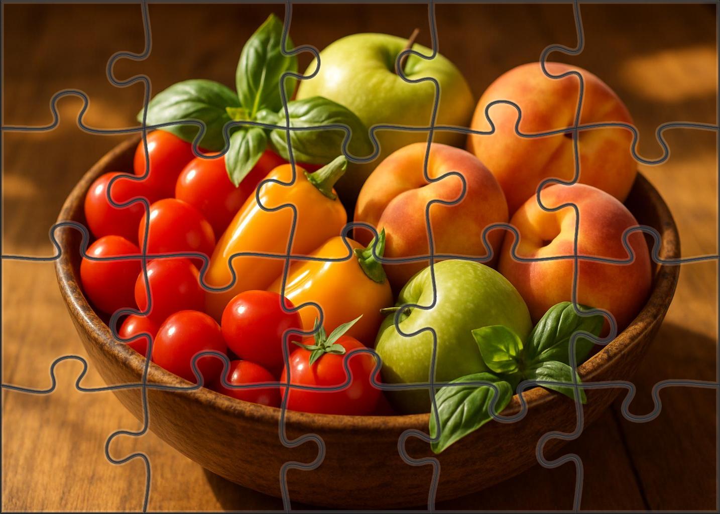 Garden To Table Mixed Vegetable And Fruit Harvest Bowl Large Format Puzzle