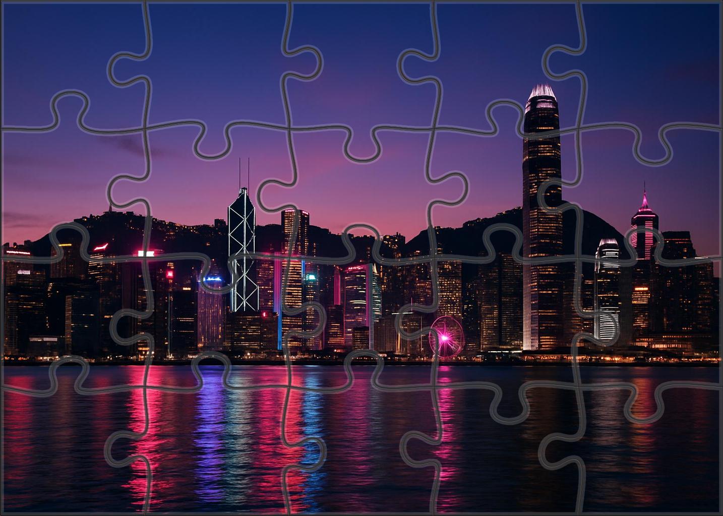 Hong Kong Central Skyline Renowned As One Of The World's Most Iconic Skylines 300 Piece Puzzle
