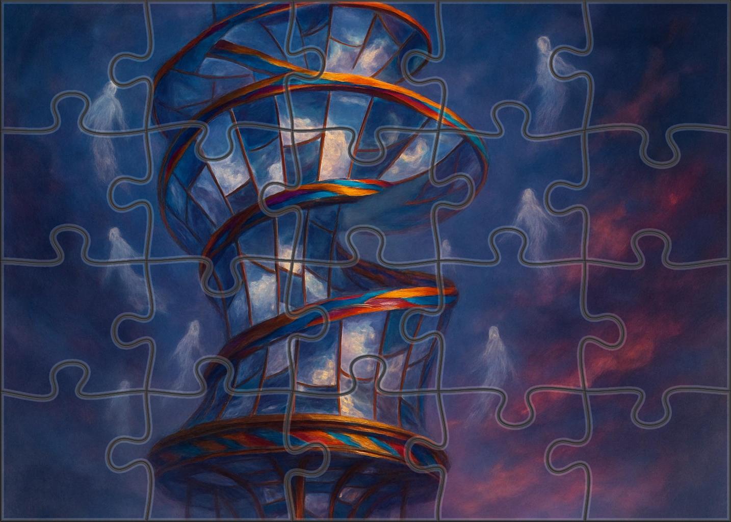 The Infinite Carousel Of Twisted Reflections 300 Piece Puzzle