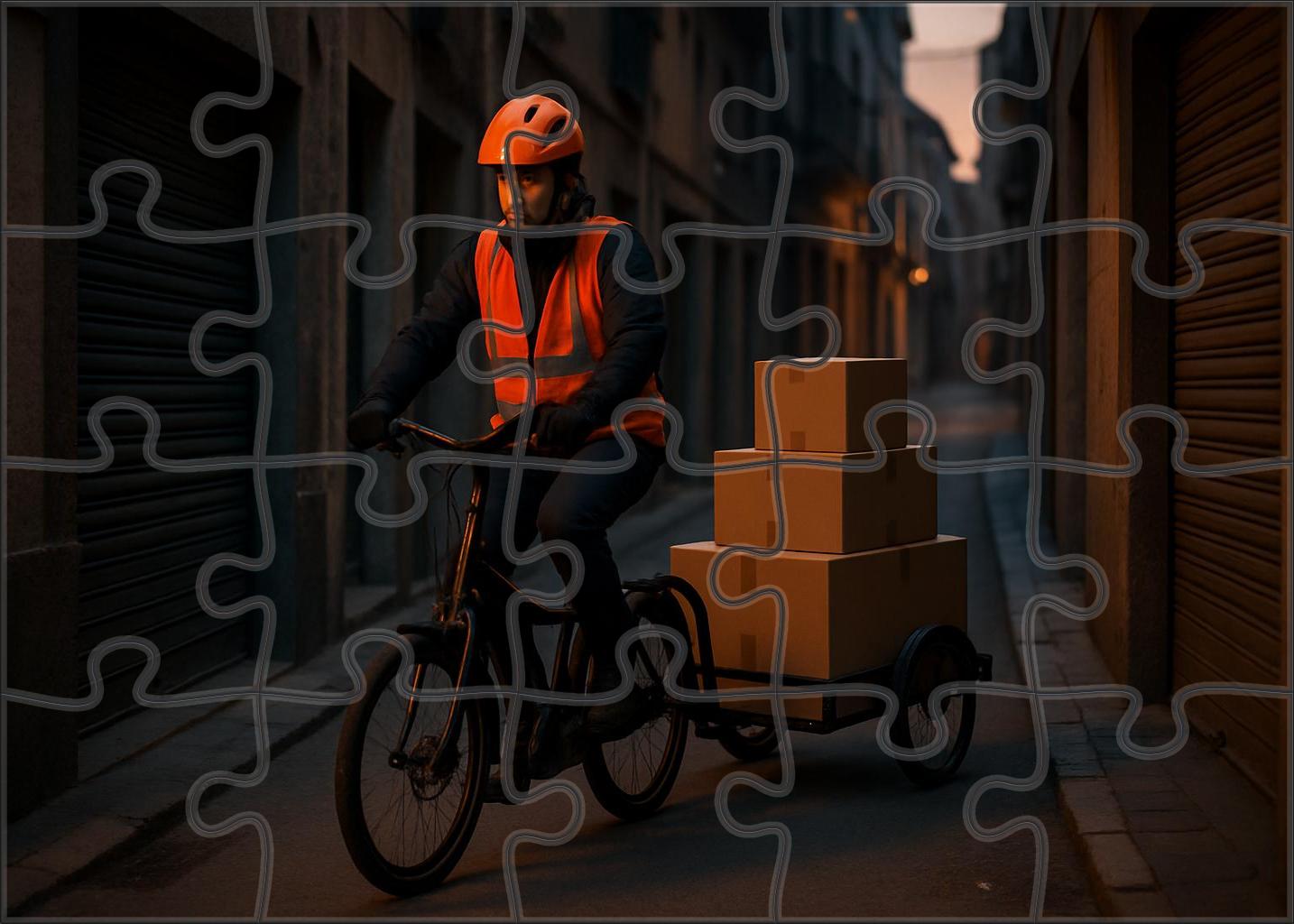 Electric Cargo Bicycle With Trailer Puzzle For Adults