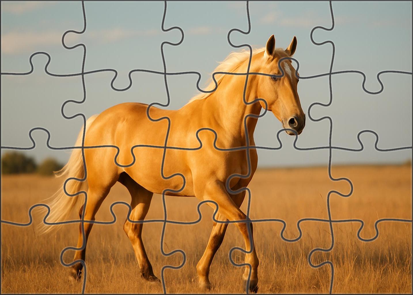 Golden Horizon Radiant Palomino Gelding With Fluid Movement Puzzle For Adults