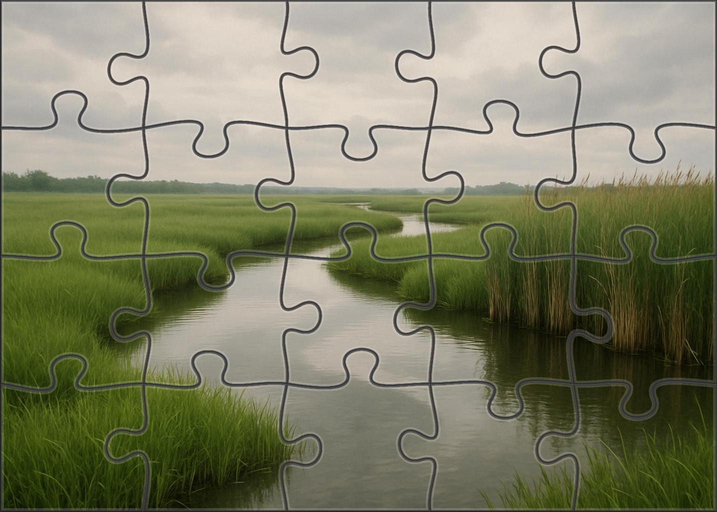 Serene River Delta Premium Puzzle Pieces