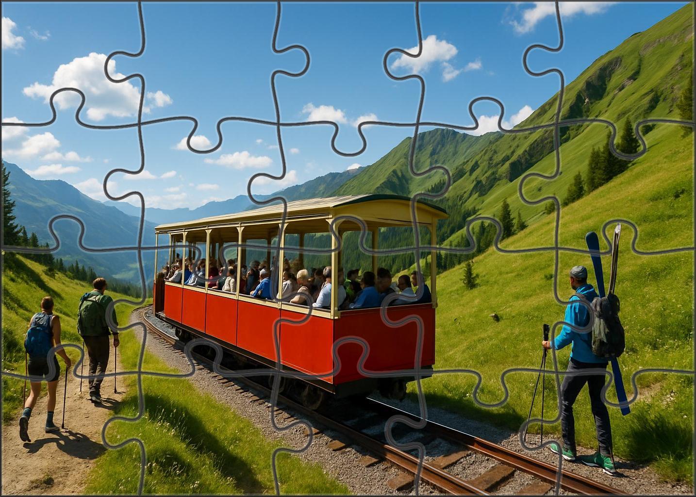 Compressed Air-driven Mountain Tramway 500 Piece Puzzle